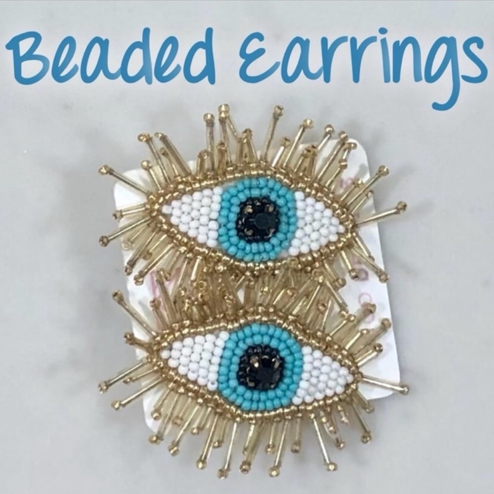 Beaded Eye Earrings